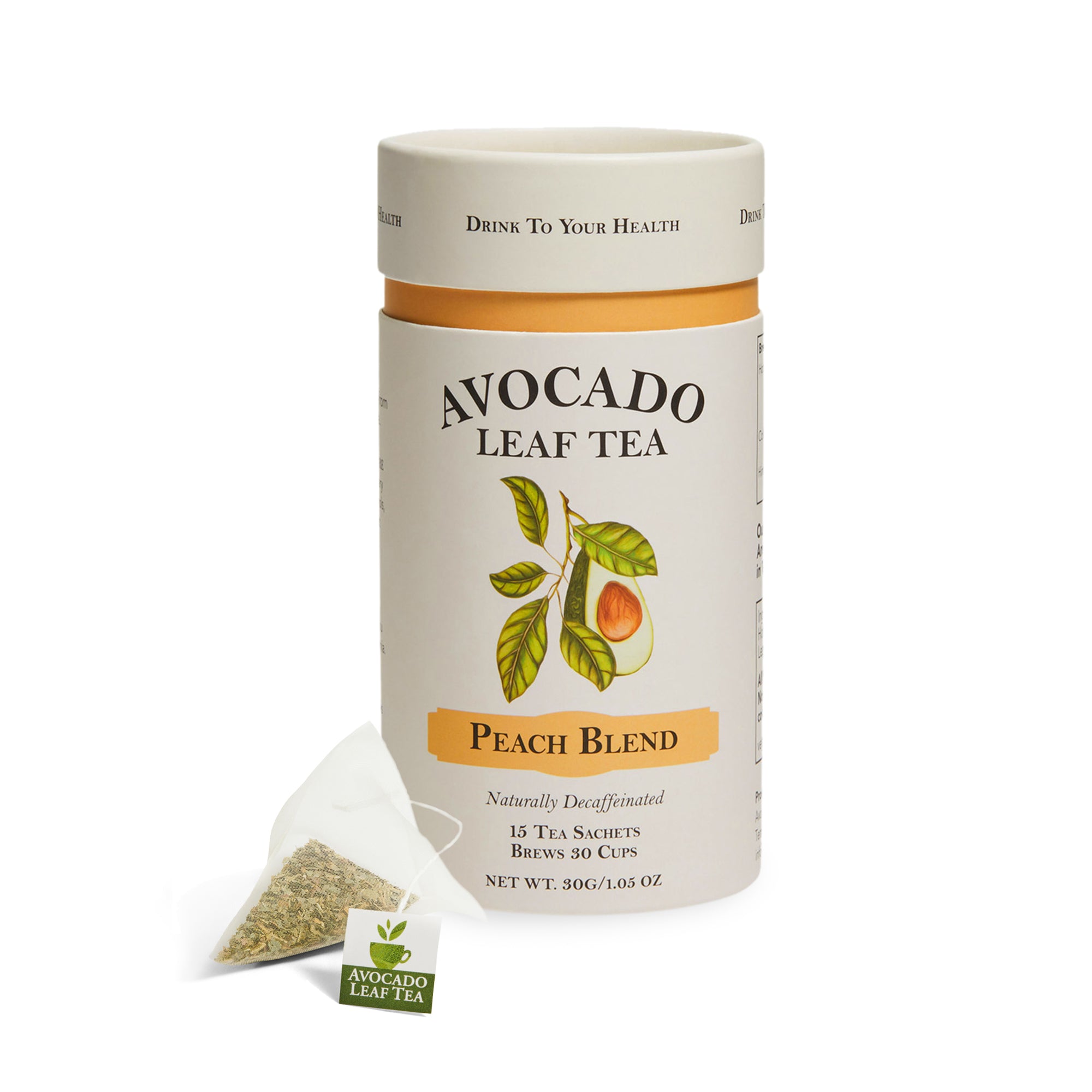 Avocado Leaf & Peach Tea Blend | Cold Brew or Hot Tea, Naturally caffeine free, best selling tea, biodegradable tea sachet