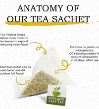 2 Pack Avocado Leaf Tea Lemon Blend - Avocado Tea Co. biodegradable tea sachet, functional beverage, healthy tea