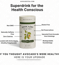 2 Pack Avocado Leaf Tea Natural - Avocado Tea Co., super drink, wellness tea, herbal tea