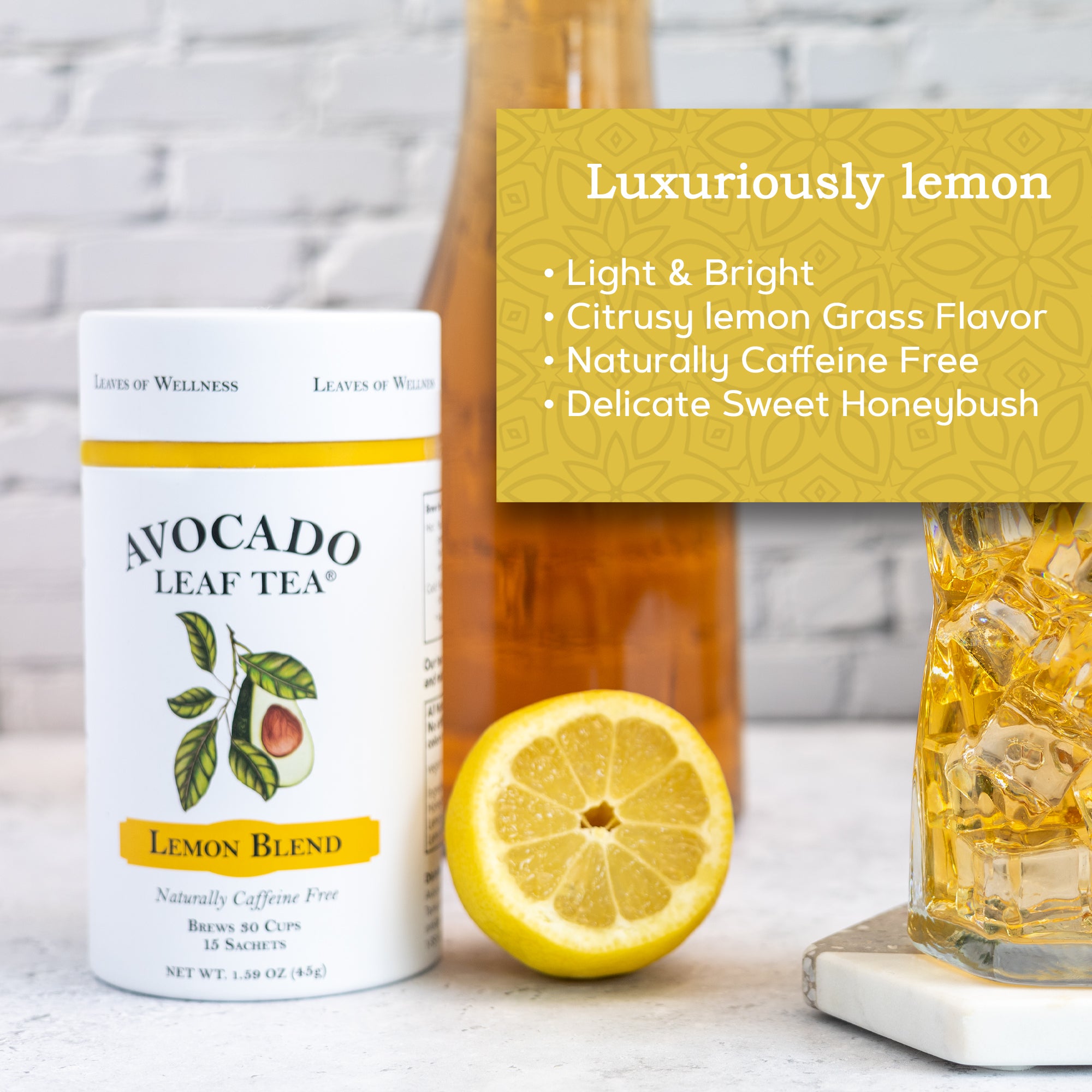 2 Pack Avocado Leaf Tea Lemon Blend - Avocado Tea Co. luxury tea, best tasting lemon tea, organic tea