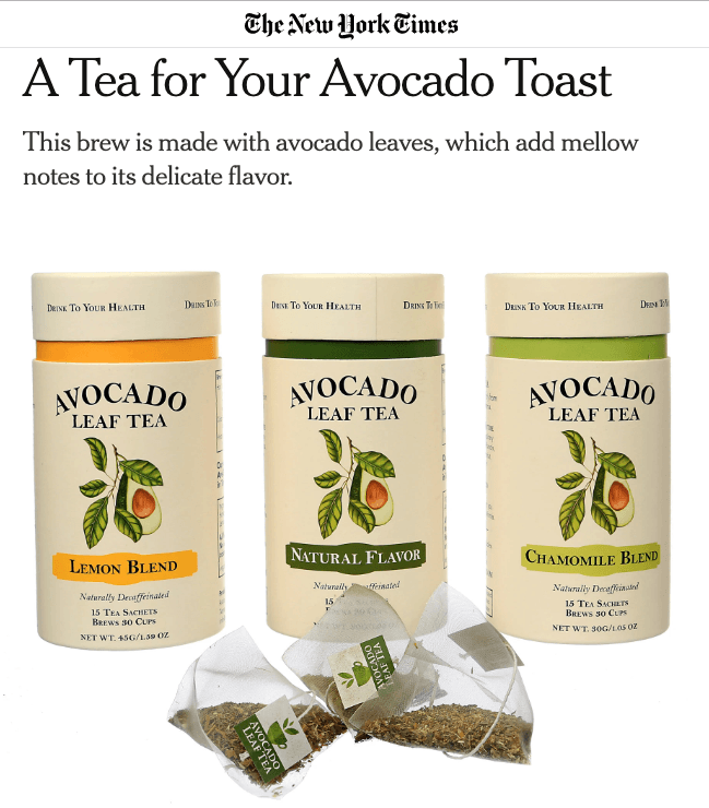 New York Times Review of Avocado Leaf Tea