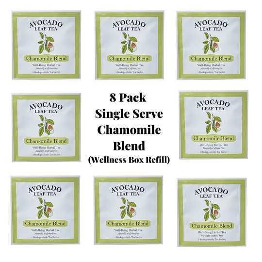 8 Pack single serve Avocado Leaf Chamomile Tea Blend - wellness box refill