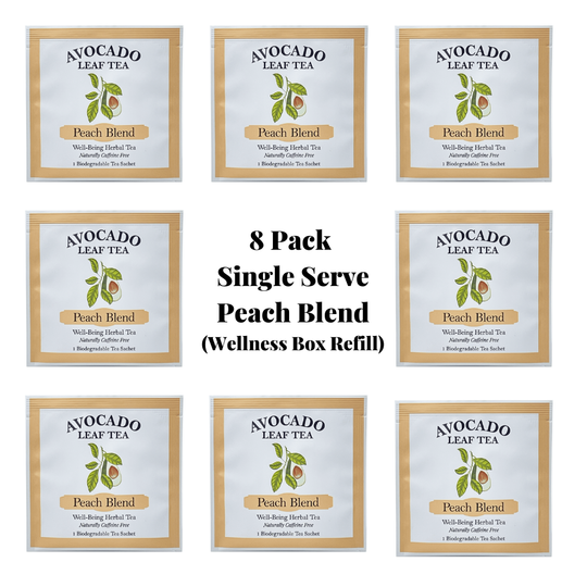 8 Pack single serve Avocado Leaf Peach Tea Blend - wellness box refill