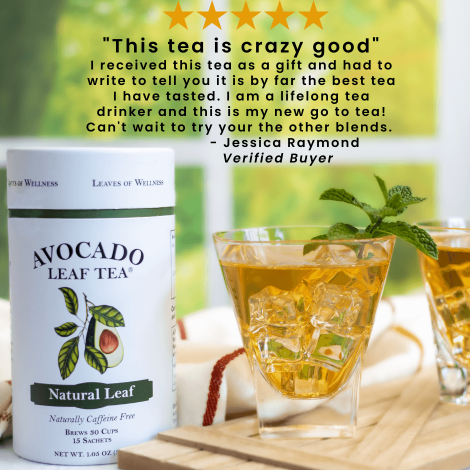 2 Pack Avocado Leaf Tea Natural - Avocado Tea Co. iced tea, testimonial from tea drinker, best tasting tea