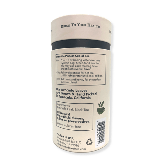 Avocado Leaf Tea Black Tea Blend - Avocado Tea Co., premium black tea, Zero calories, zero sugar, healthy tea