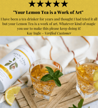 Avocado Leaf Tea Lemon Blend - Avocado Tea Co. testimonial, bright lemon flavor, iced tea with lemon