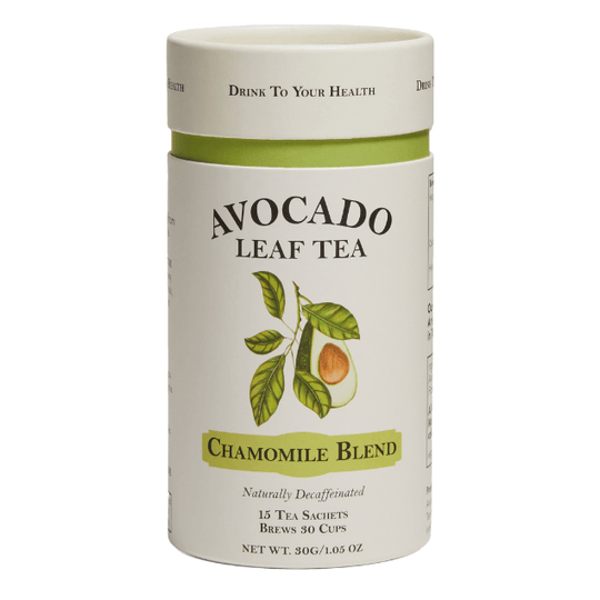 Avocado Leaf Tea Chamomile Blend - Avocado Tea Co., unique tea blend, all natural tea, wellness tea, buy avocado tea today