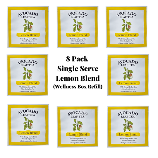 8 Pack single serve Avocado Leaf Lemon Tea Blend - wellness box refill