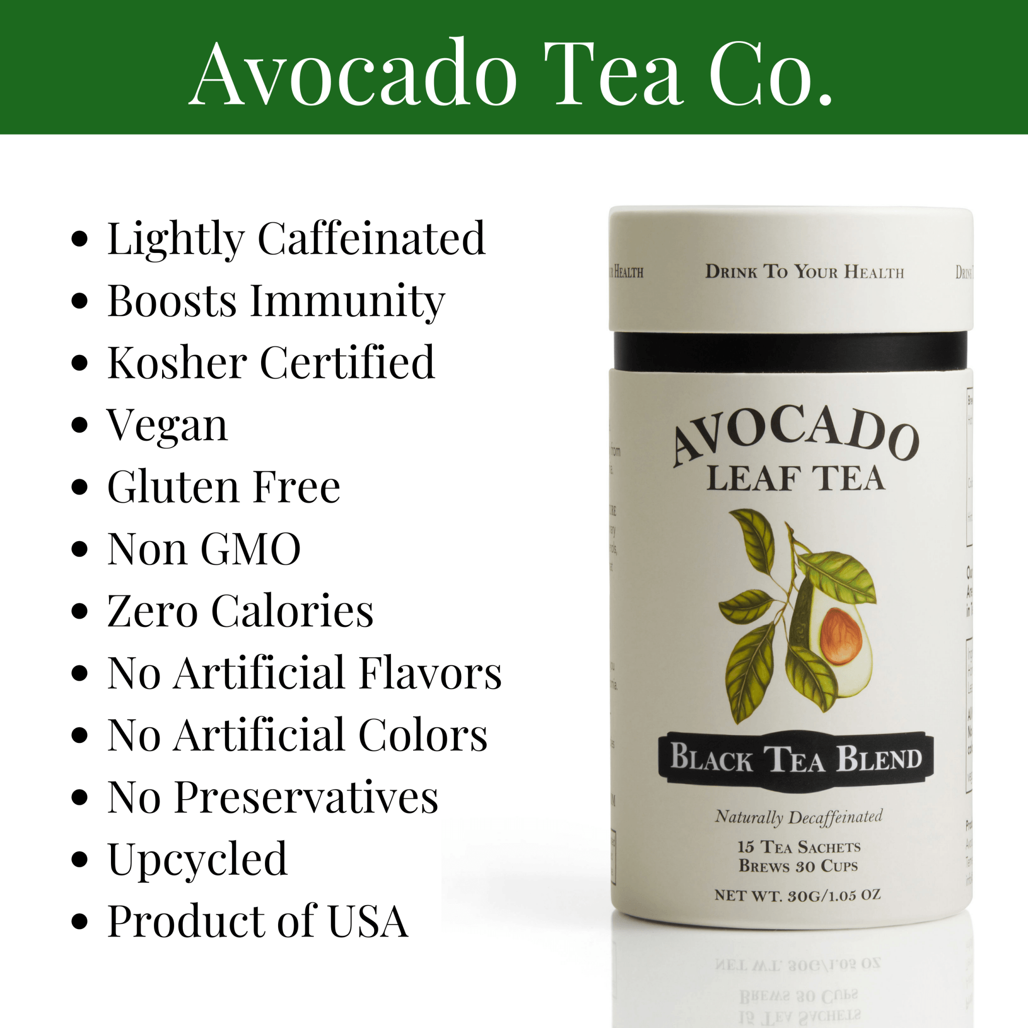 2 Pack Avocado Leaf Tea Black Tea Blend - Avocado Tea Co. antioxidant tea, best tea for you, wellness tea, longevity