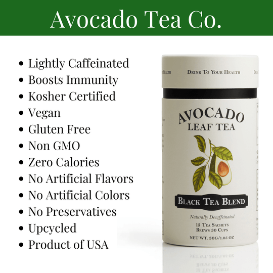 2 Pack Avocado Leaf Tea Black Tea Blend - Avocado Tea Co. antioxidant tea, best tea for you, wellness tea, longevity