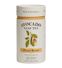 Avocado Leaf & Peach Tea Blend | Cold Brew or Hot Tea, Naturally caffeine free, best selling tea, 15 tea sachets per canister