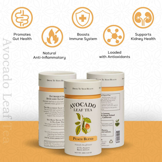 Avocado Leaf Tea Peach Blend - Avocado Tea Co.