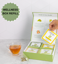 Avocado leaf tea wellness boxand cup of tea