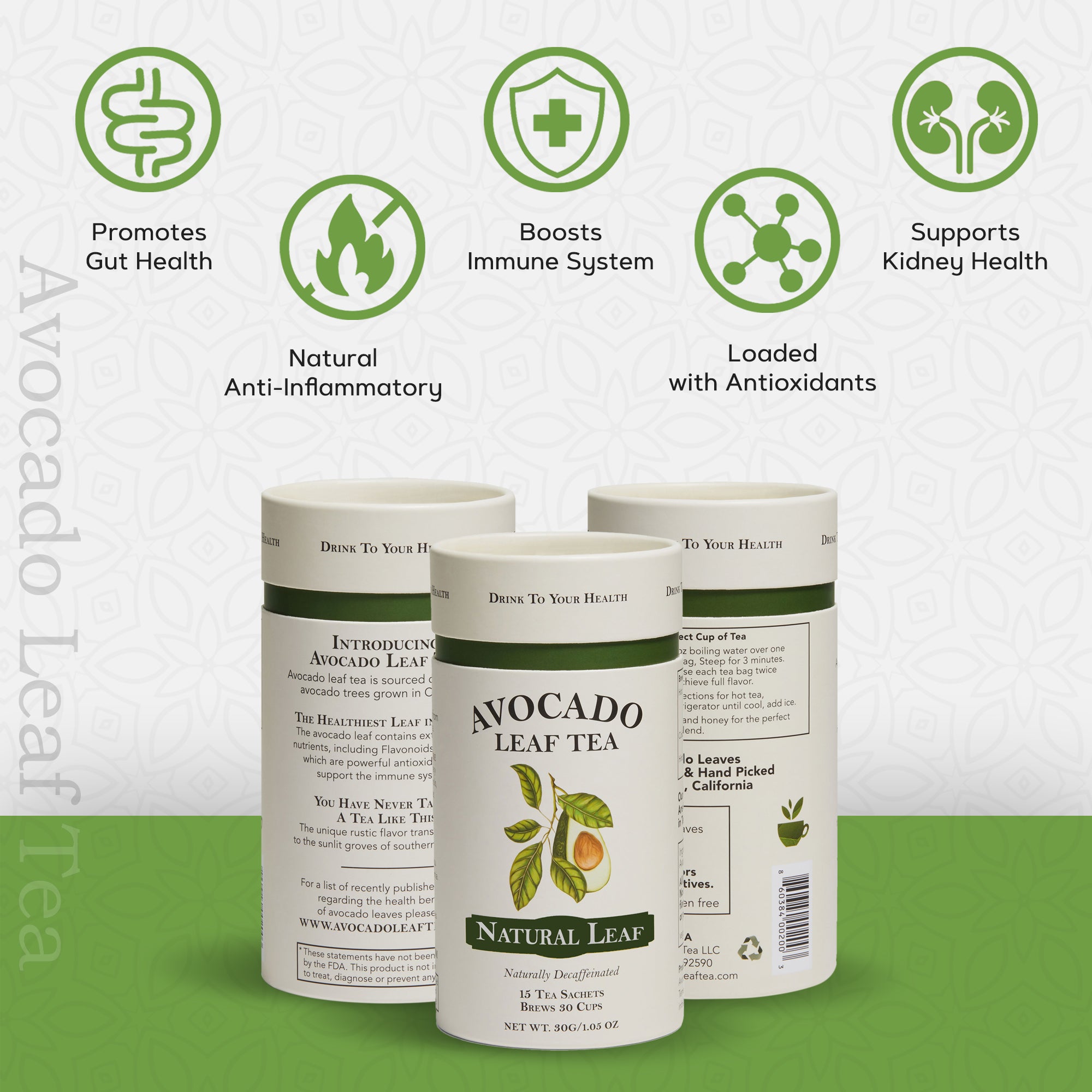 2 Pack Avocado Leaf Tea Natural - Avocado Tea Co., non gmo, vegan, tea for gut health, tea for kidney health