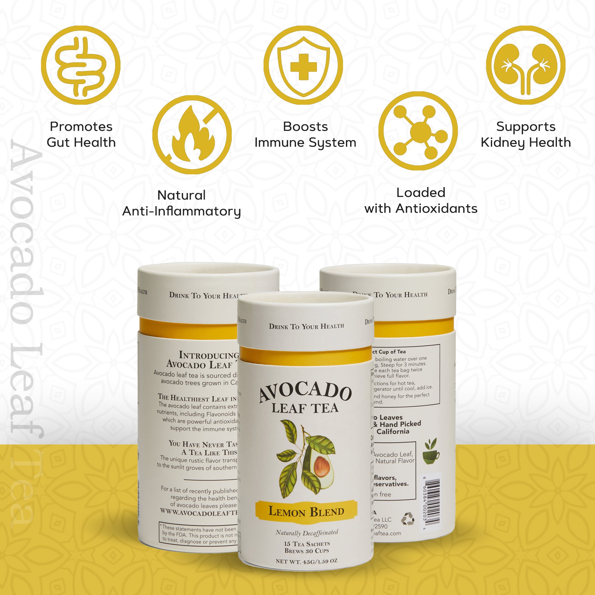 Avocado Leaf Tea Lemon Blend - Avocado Tea Co., gut health, kidney health, antioxidant, anti inflammatory tea