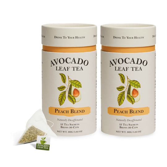 2 pack avocado leaf lemon blend, bright lemon taste, refreshing tea, good for cold brew, delicious tea served warm or cold